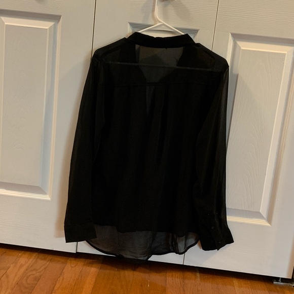 Long Sleeve Sheer Button Down - Picture 5 of 8